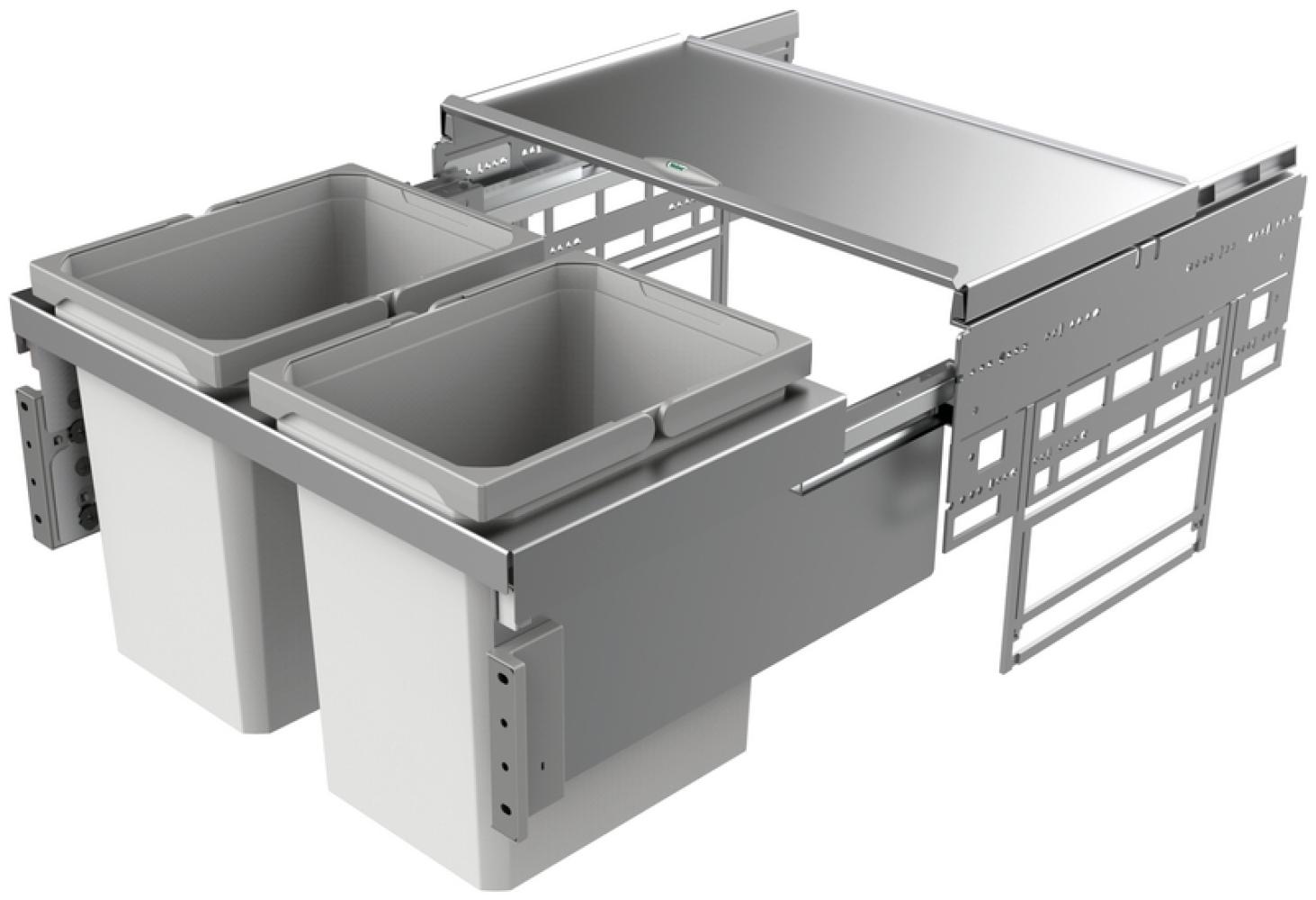 Abfallsorter Cox Base 360 K/600-2 hellgrau ohne Biodeckel / 60 cm Schrankbreite / Abfalleimer / Abfallsammler / Mülleimer Bild 1