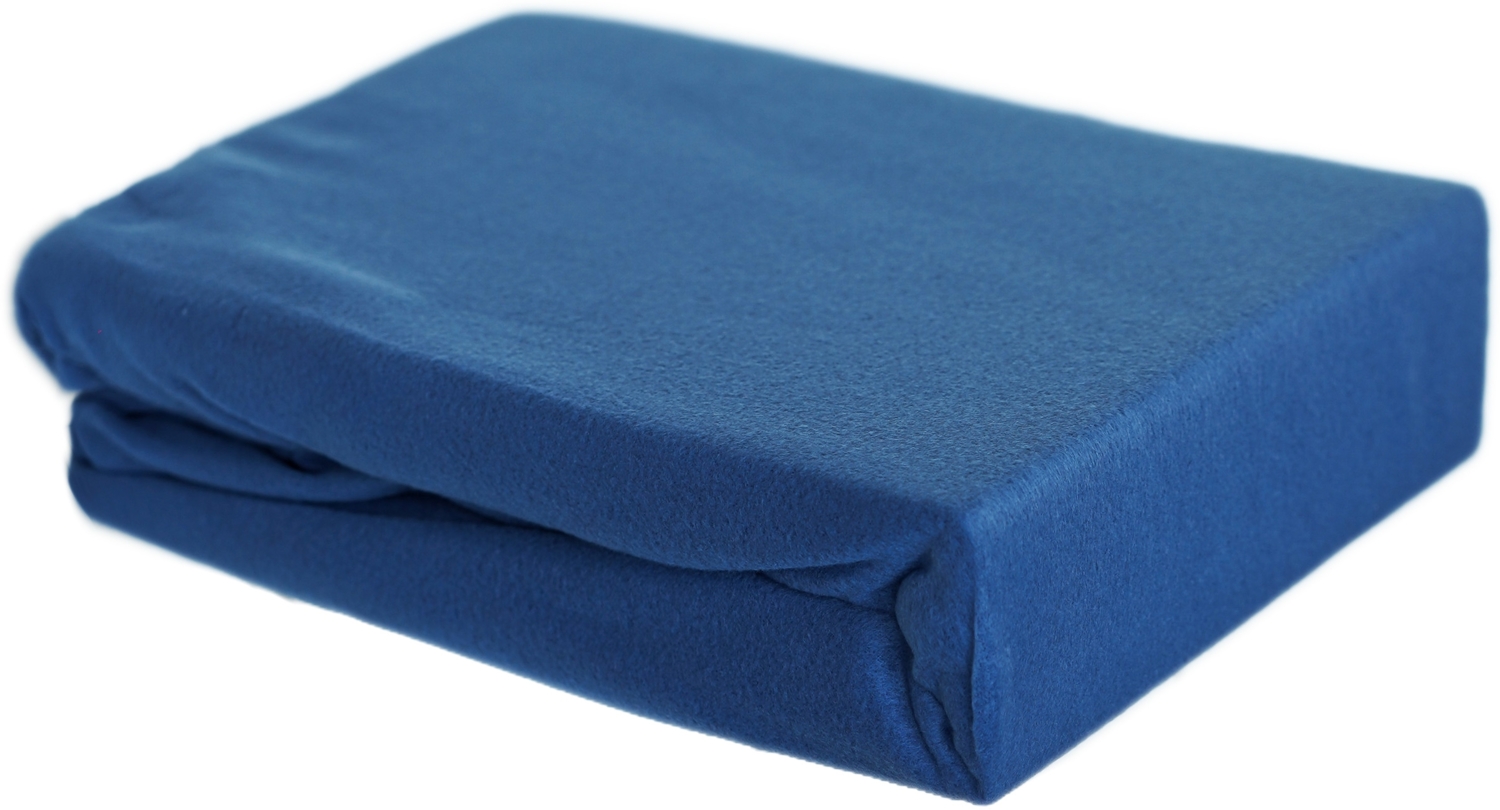Thermofleece Spannbettlaken 120-130 x 200 cm + 30 cm mit Rundumgummizug - 125 gsm Dunkelblau Bild 1