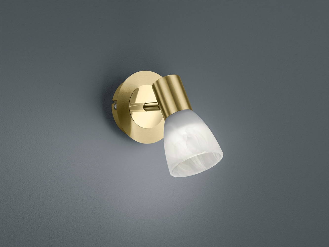 LED Wandleuchte, messing, Glas Alabaster, Spot beweglich, H 14,5 cm Bild 1