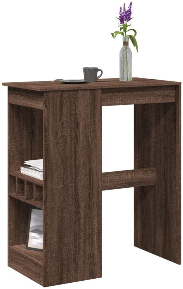 vidaXL Bartisch mit Regal Braun Eiche 90x47,5x103,5 cm Holzwerkstoff 854343 Bild 1