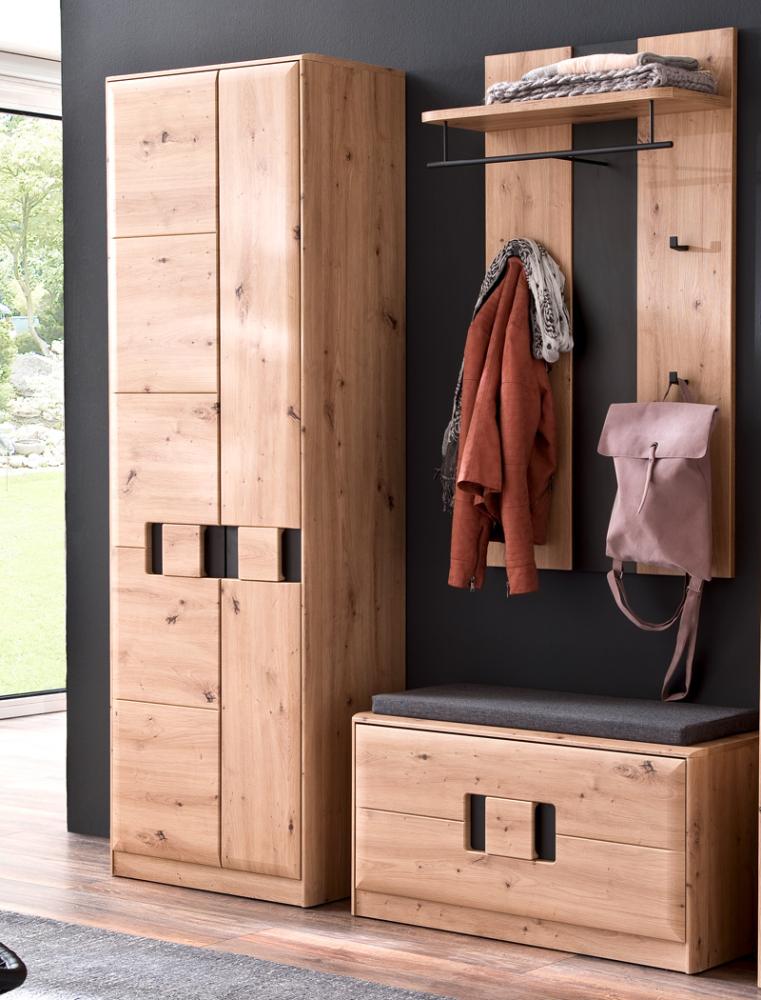 Garderobe Göhren 11 Balkeneiche 3-teilig Garderobenmöbel Garderobenset mit Sitzkissen Bild 1