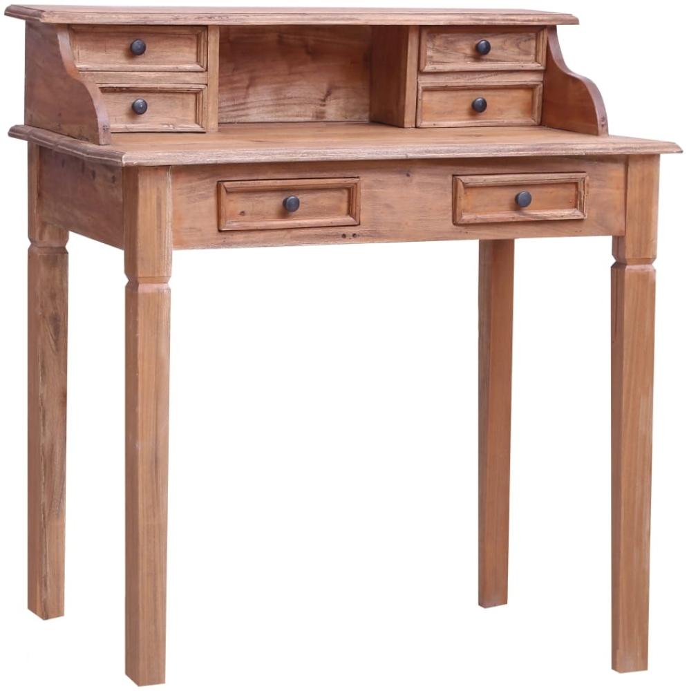 vidaXL Schreibtisch mit Schubladen, Altholz massiv, Braun, 90 x 50 x 101 cm Bild 1