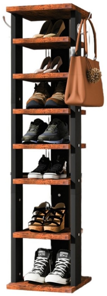 oyajia Schuhregal Standregal mit 7 Ebenen, mit verstellbaren Regalhöhen, 113cm, Schuhregal schmal platzsparend, für Eingangsbereich Bild 1