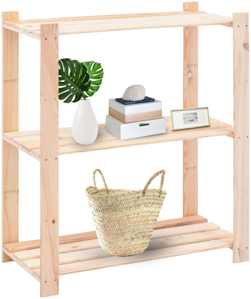 vidaXL Lagerregale 3 Böden 5 Stk. 80x38x90cm Massivholz Kiefer 150kg 3051119 Bild 1