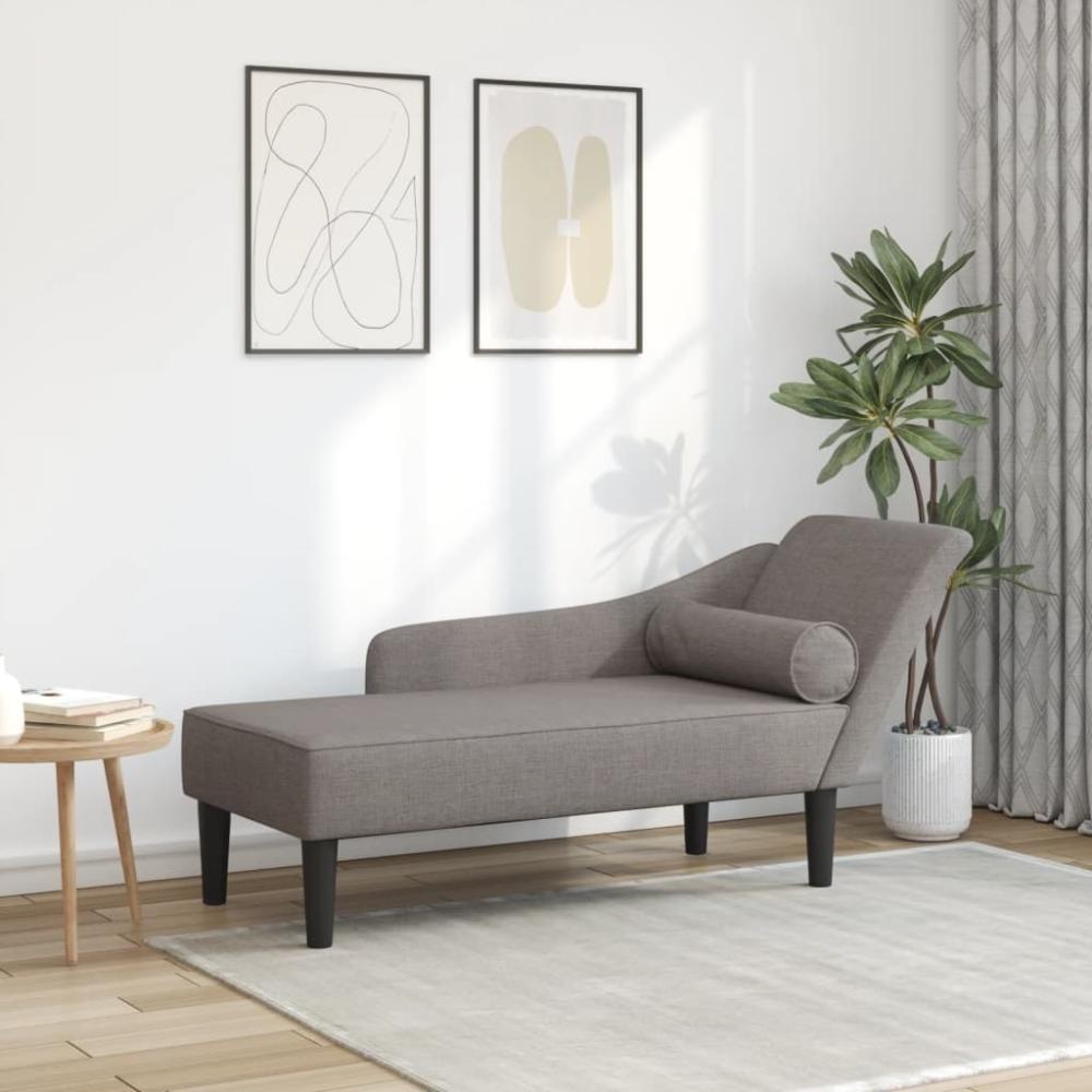 vidaXL Chaiselongue mit Kissen Taupe Stoff Bild 1