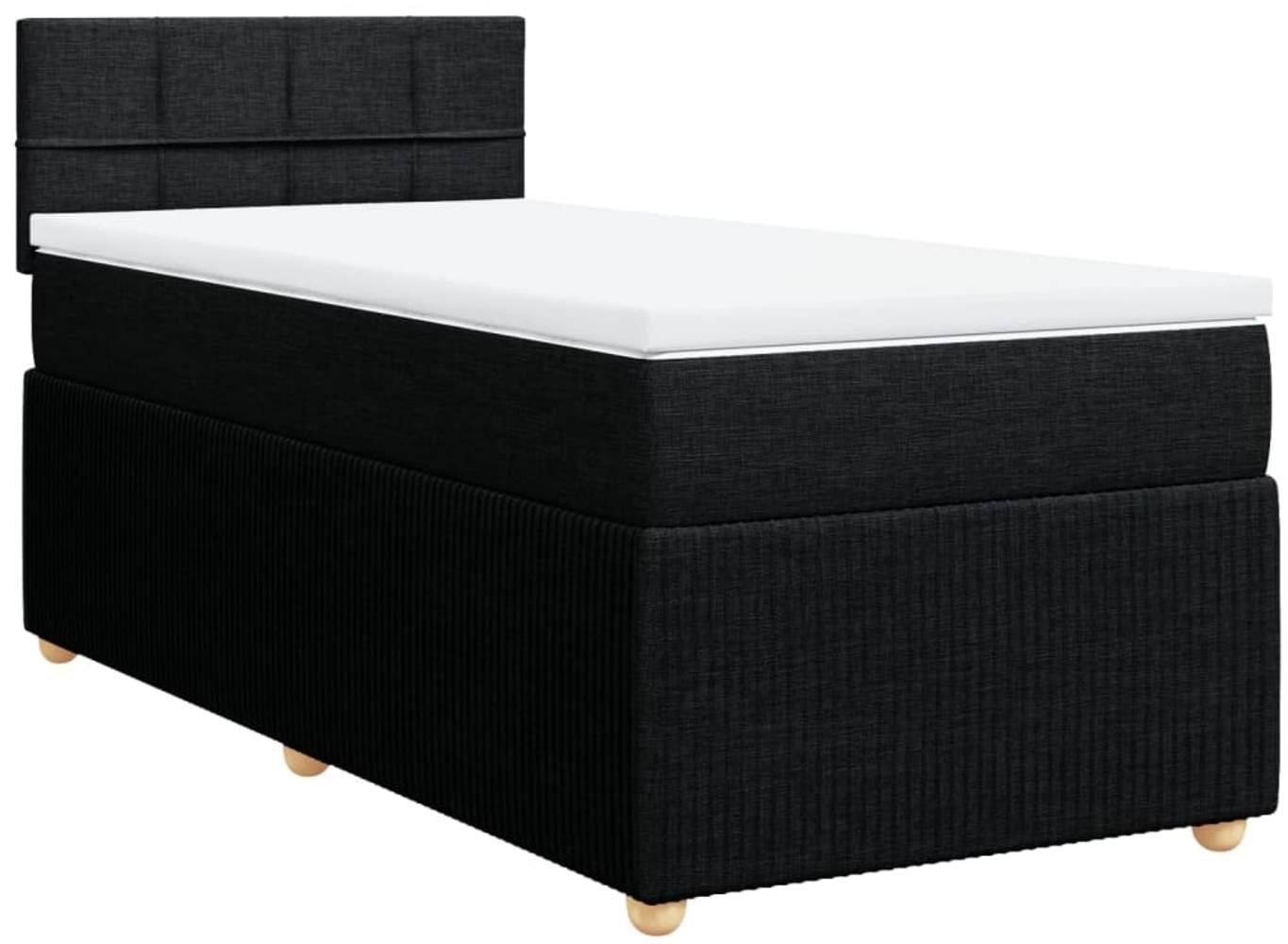 vidaXL Boxspringbett mit Matratze Schwarz 100x200 cm Stoff 3287369 Bild 1