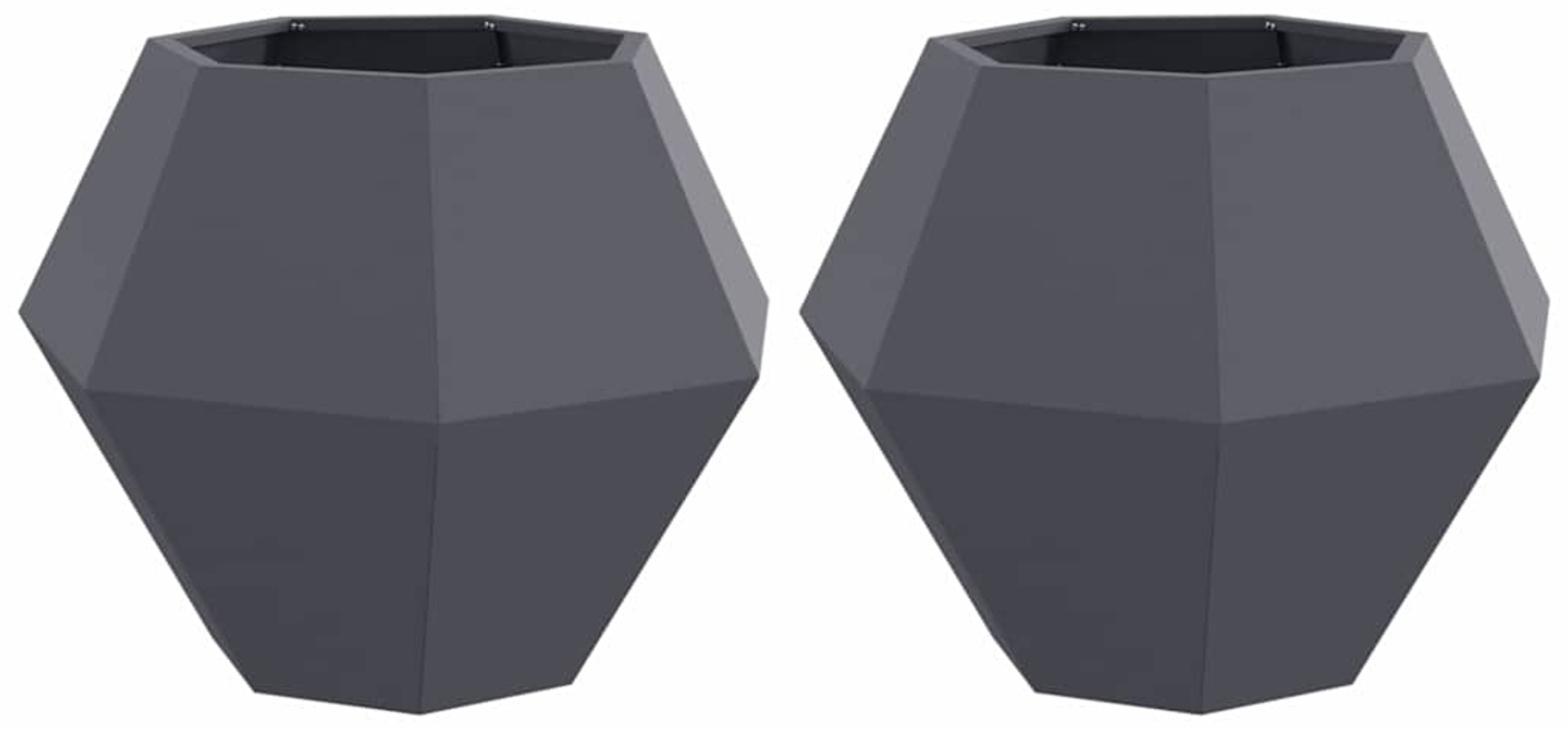 vidaXL Pflanzkübel 2 pcs Anthrazit 75 x 75 x 60 cm Stahl 884043 Bild 1