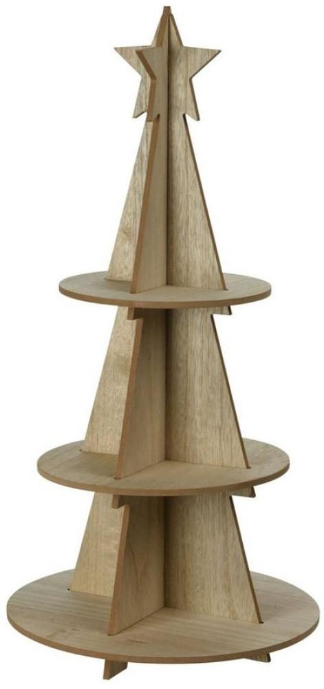 Spetebo Weihnachtspyramide XXL Holz Weihnachtsbaum Pyramide 60cm mit 3 Etagen, Weihnachts Deko Etagere mit Stern Spitze Bild 1