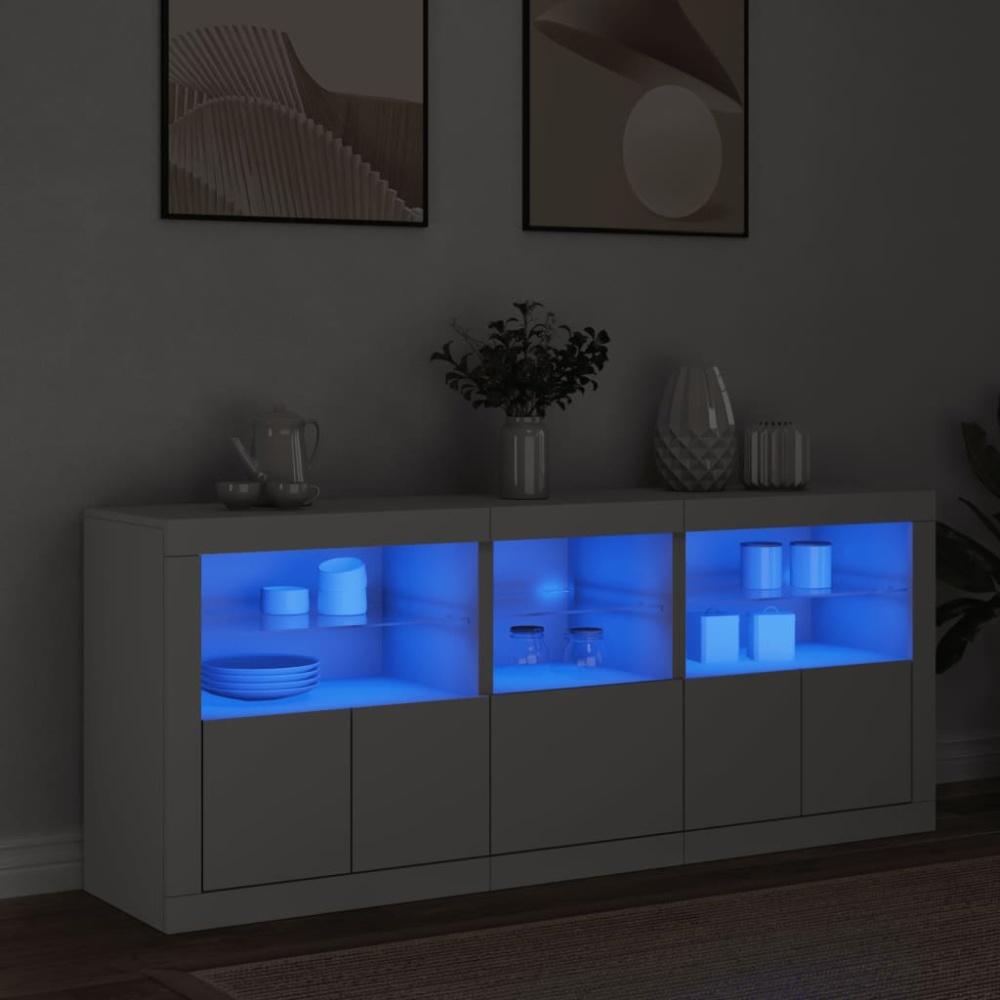 vidaXL Sideboard mit LED-Leuchten Weiß 162x37x67 cm 3208995 Bild 1