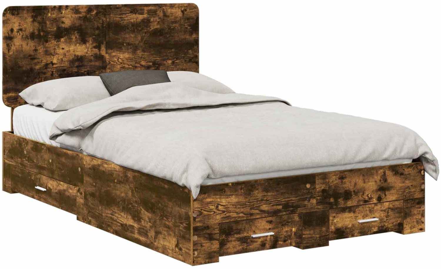 vidaXL Bettrahmen Geräucherte Eiche 120 x 190 cm Holzwerkstoff 3412814 Bild 1