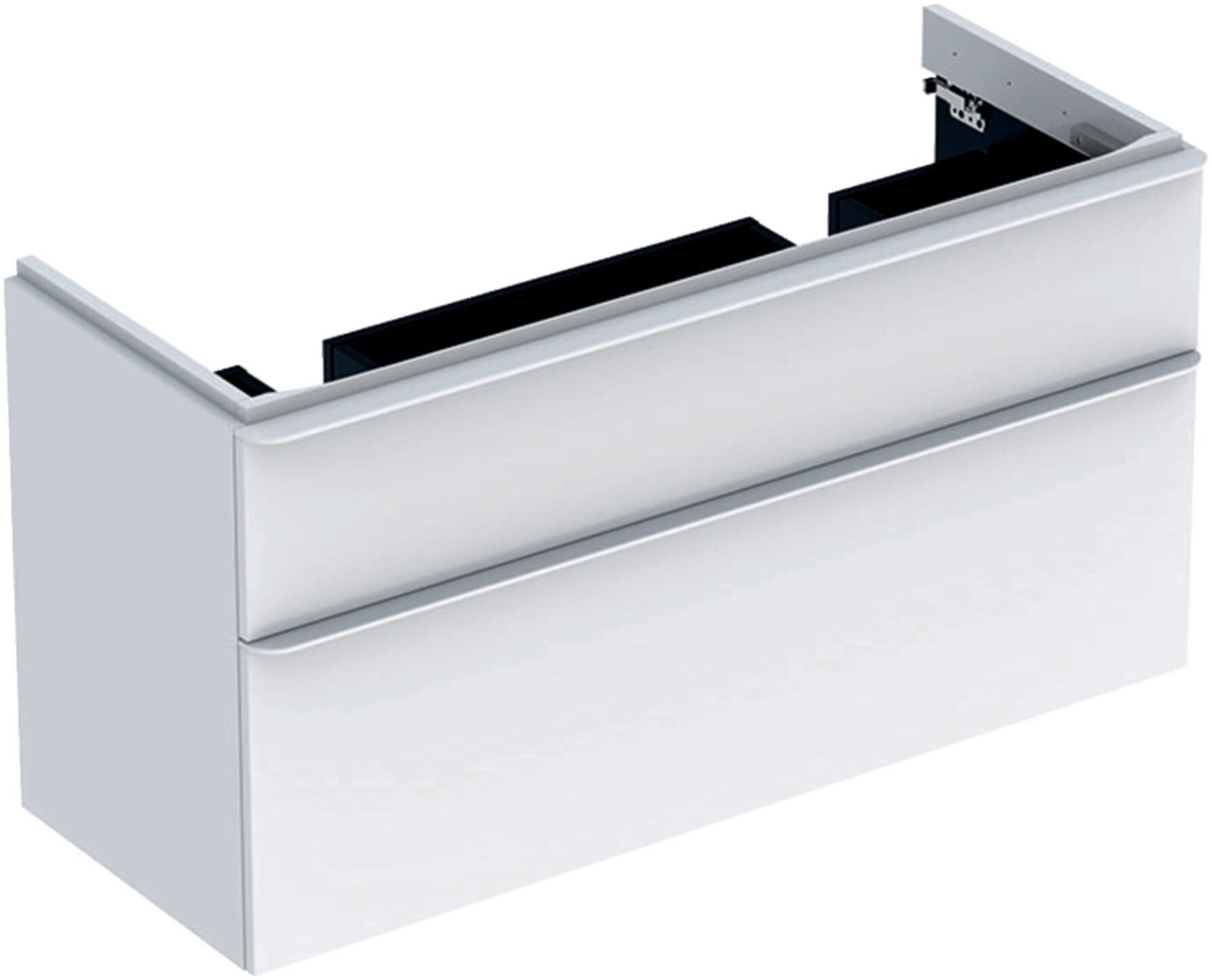 GEBERIT SMYLE SQUARE Waschbeckenunterschrank 118,4 cm breit, Weiß, für Doppelwaschbecken Bild 1