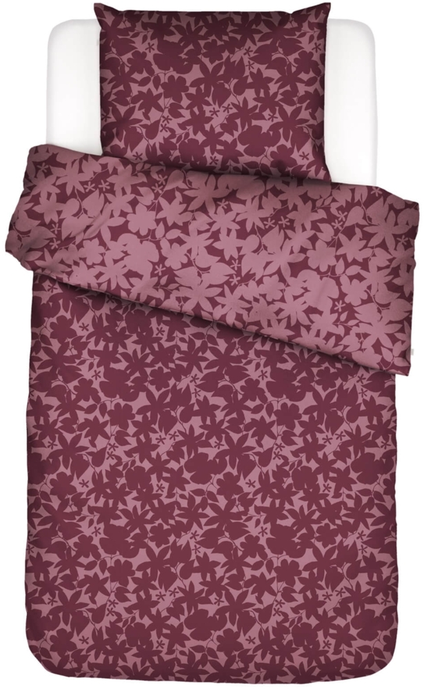 Essenza Bettwäsche Imara Burgundy Flanell 155 x 220 + 80 x 80 cm Bild 1