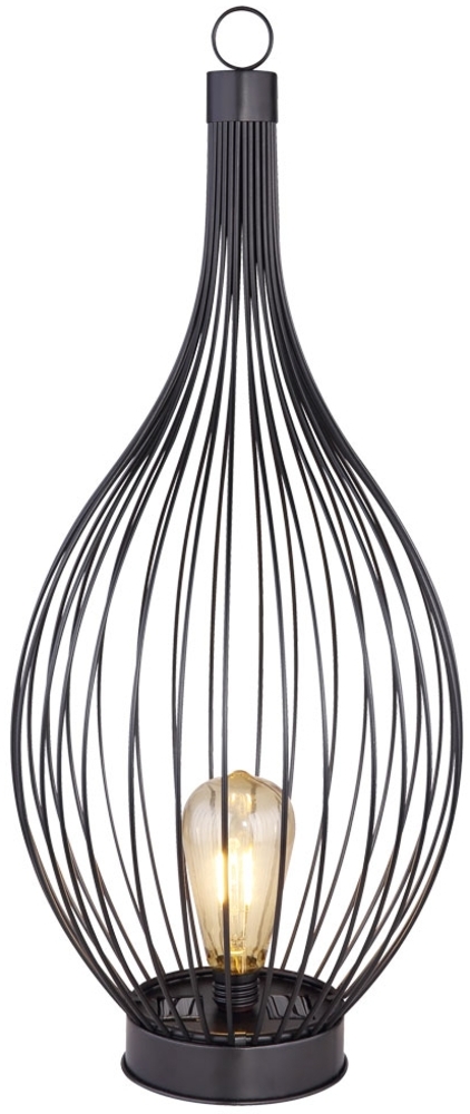 LED Solarlampe, Metall schwarz, amber, IP44 Bild 1