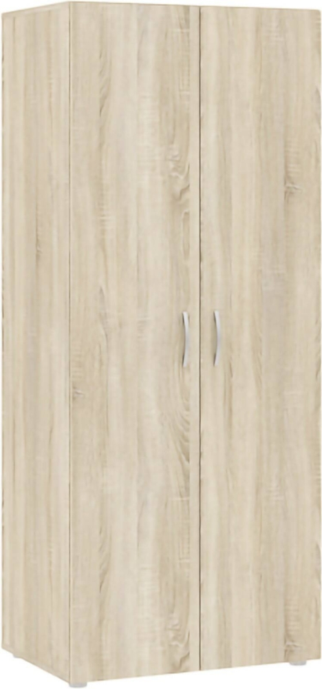 Dmora Kleiderschrank 2 Türen Malvito, Schlafzimmermöbel, Schrank, Garderobe, 74x52 h179 cm, Eiche Bild 1