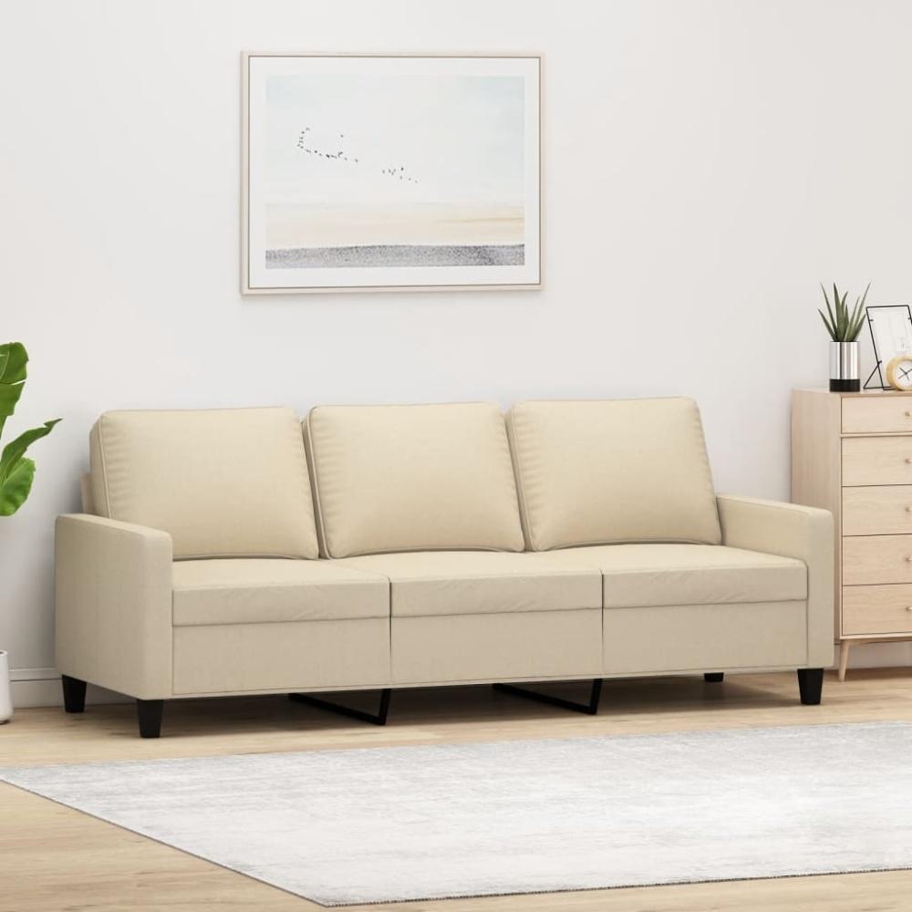 vidaXL 3-Sitzer-Sofa Creme 180 cm Stoff 359173 Bild 1