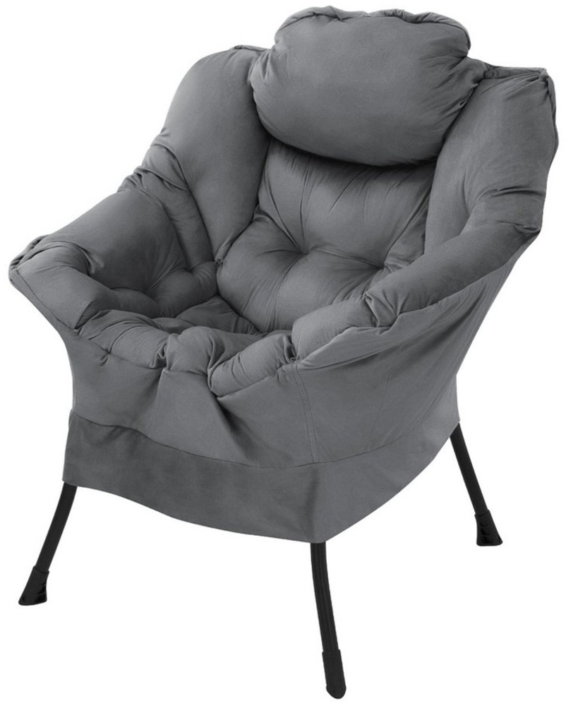 ML-DESIGN Stuhl Wohnzimmersessel komfortabler Polsterstuhl Lounge Sessel Akzentstuhl (1 St), Fernsehsessel mit Kopfkissen ergonomischer Komfortsessel Samt Bild 1
