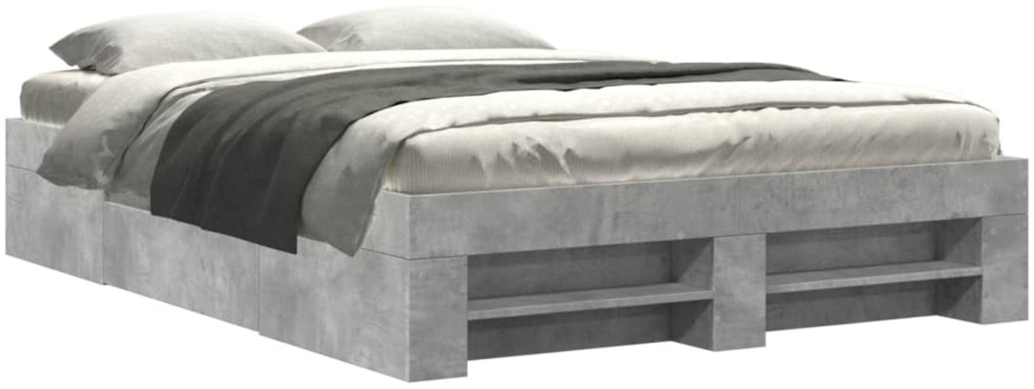 vidaXL Bettgestell Betongrau 120x200 cm Holzwerkstoff 3295481 Bild 1