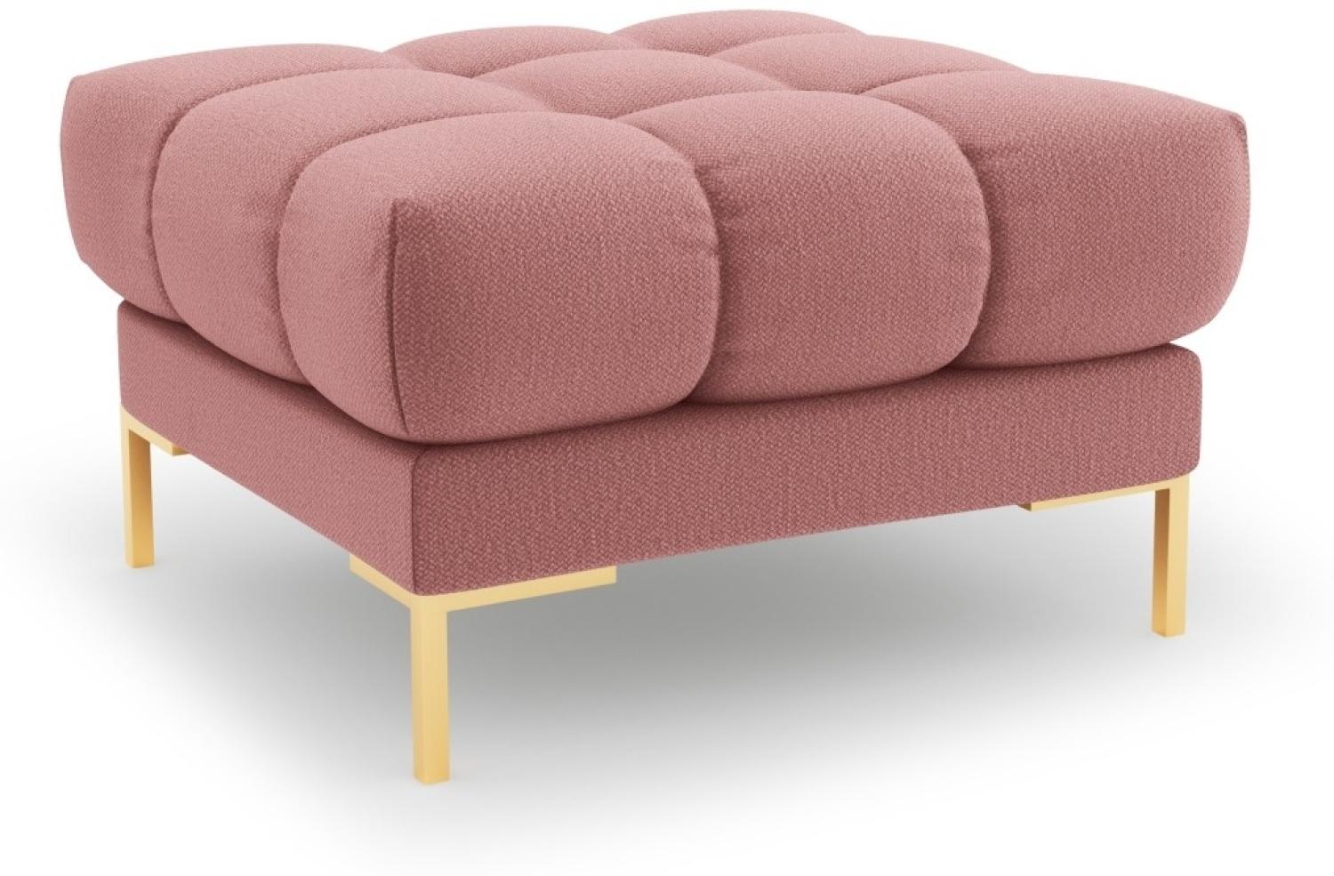 Micadoni Pouf Hocker Mamaia | Bezug Pink | Beinfarbe Gold Metal Bild 1