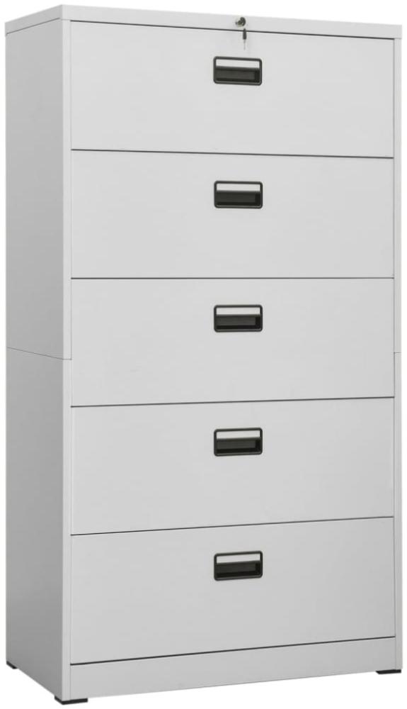 vidaXL Aktenschrank Hellgrau 90x46x164 cm Stahl Bild 1