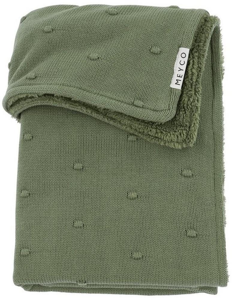 Meyco Teddy Mini Knots Fleece Babydecke 75 x 100 cm Forest Green Grün Bild 1