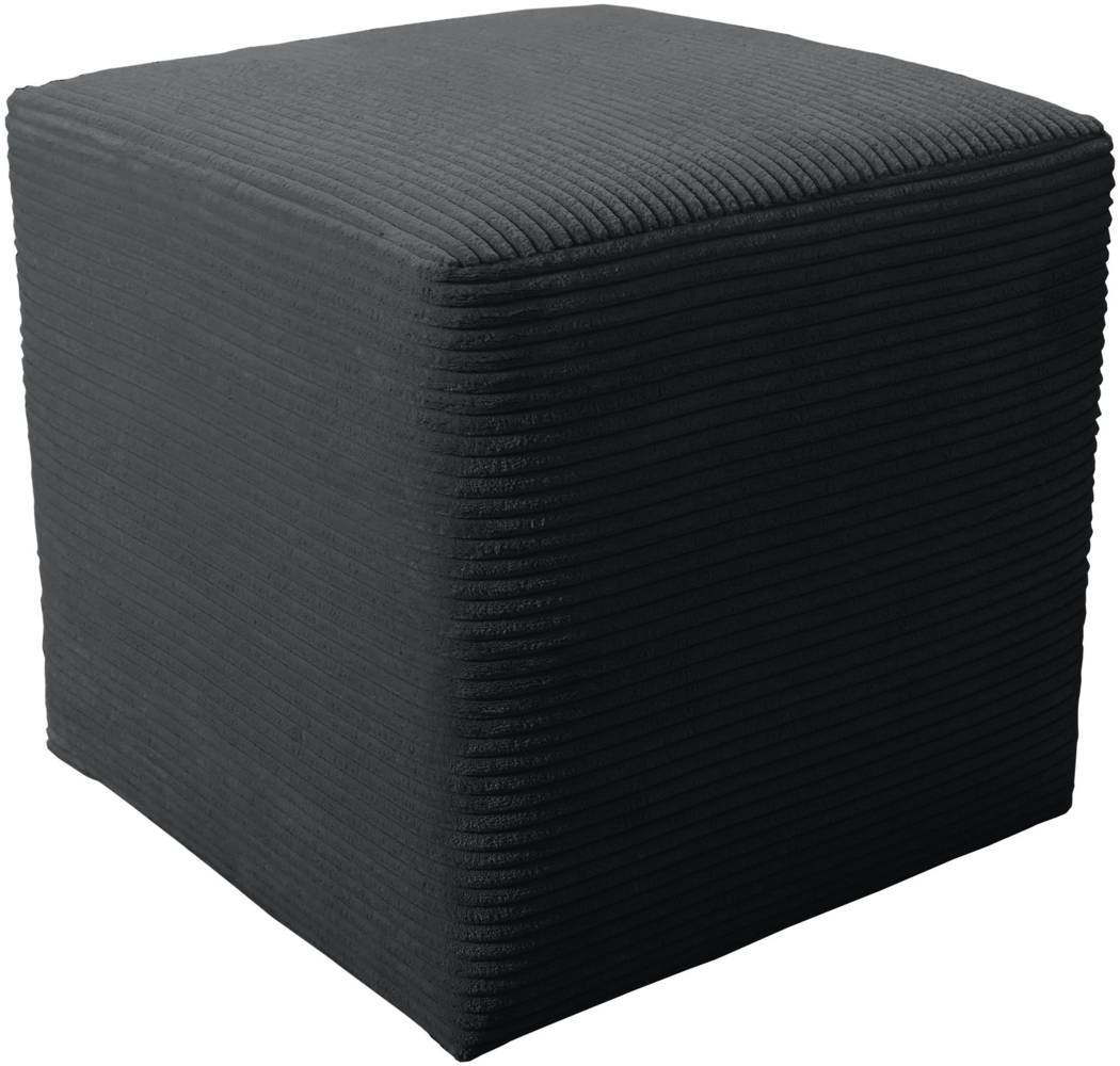 Kubus I Sitzwürfel Hocker Sitzhocker 45x45x45 cm Cordstoff Graphite grau Bild 1