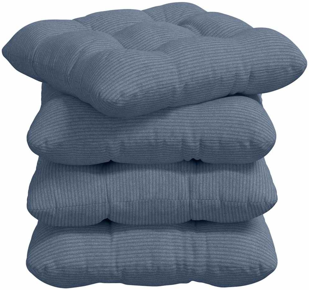 vidaXL Sitzkissen 4 pcs Blau 40 x 40 cm Cordstoff 42015098 Bild 1