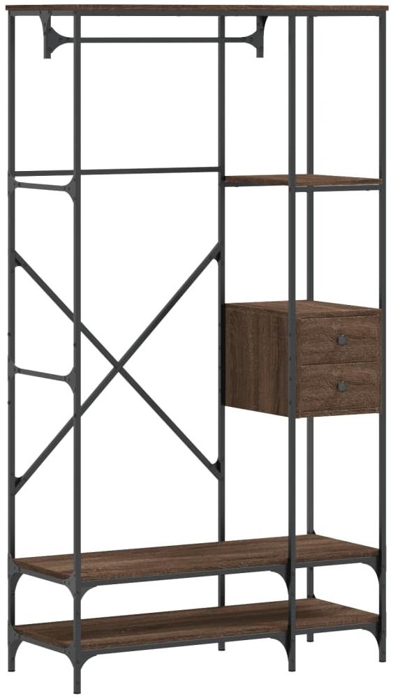 vidaXL Kleiderständer mit Ablagen Braun Eichen-Optik Holzwerkstoff 847863 Bild 1