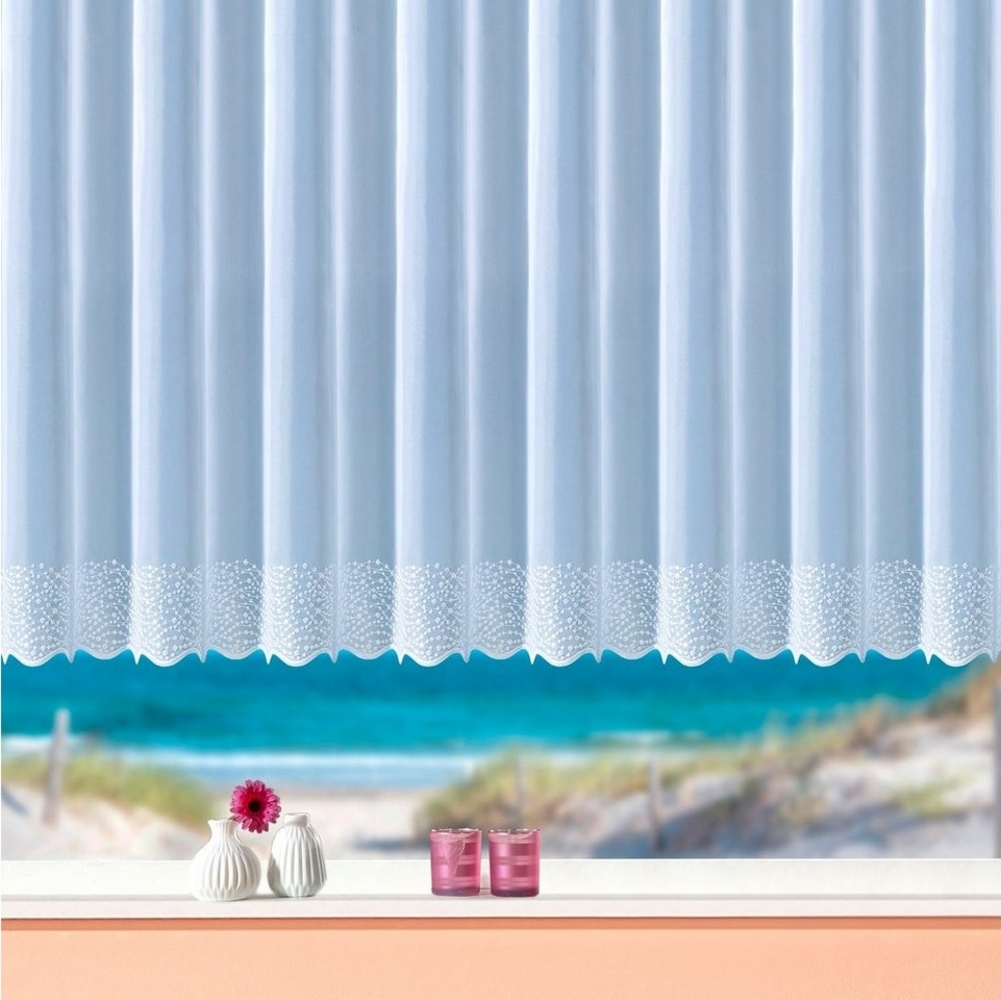 Weckbrodt Gardine Duisburg, Kräuselband (1 St), transparent, Voile, echte Stickerei, Voile, transparent, Bordüre, Kante, gebogt, Store Bild 1
