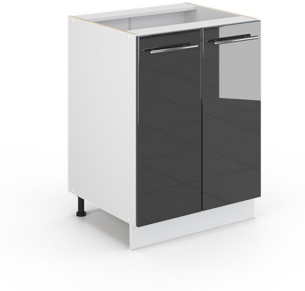 Midischrank Fame-Line Anthrazit Hochglanz 60 x 82 cm ohne Arbeitsplatte Vicco Bild 1