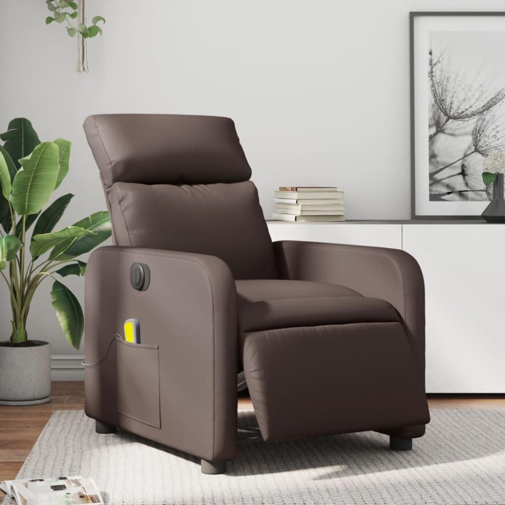 vidaXL Massagesessel Elektrisch Braun Kunstleder 3206744 Bild 1