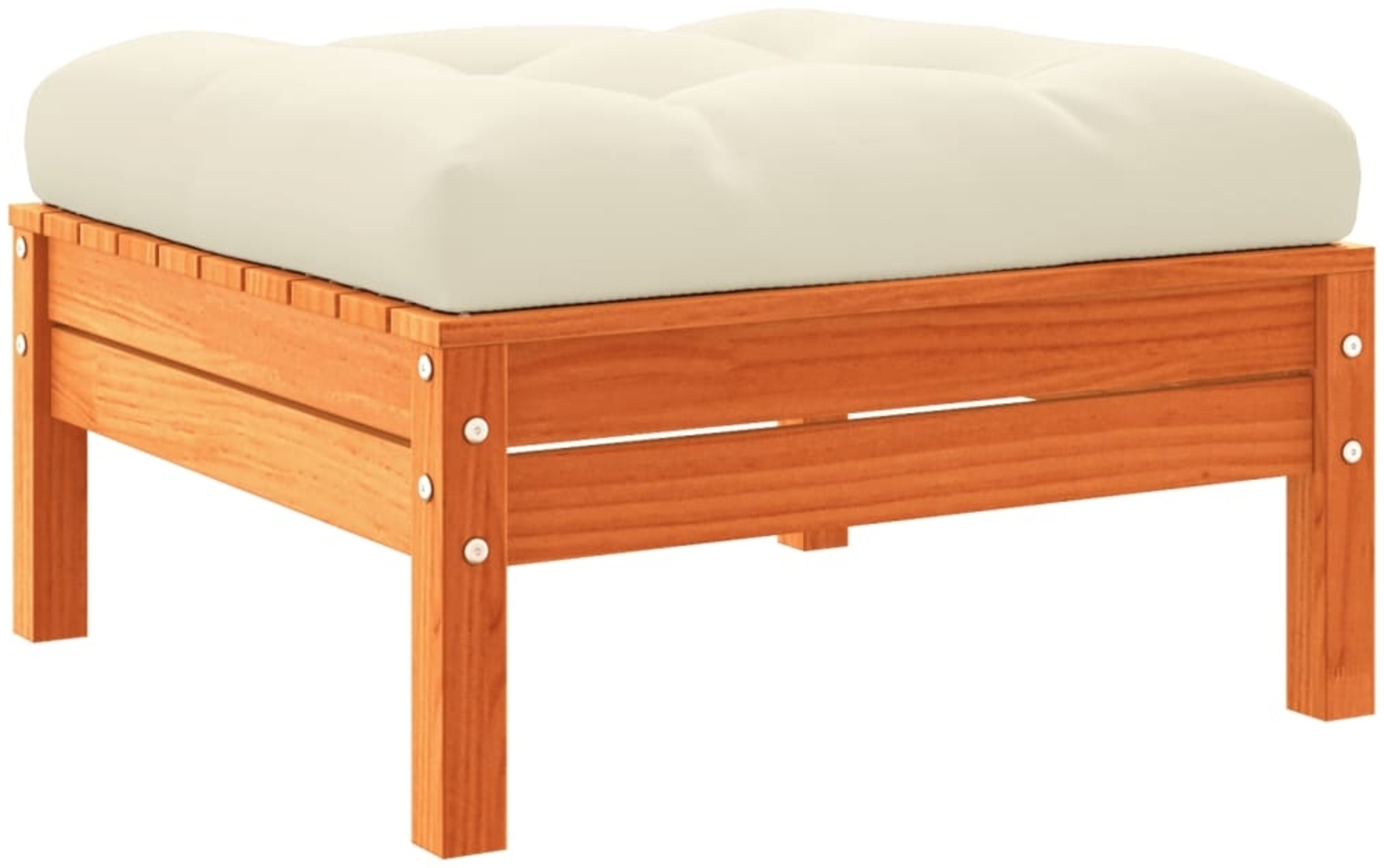 vidaXL Gartenhocker mit Kissen Wachsbraun Massivholz Kiefer 838166 Bild 1