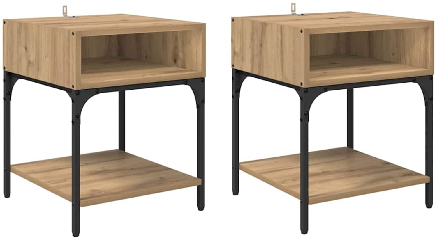 vidaXL Nachttisch 2 pcs Artisan-Eiche 40 x 40 x 50 cm Holzwerkstoff 881815 Bild 1