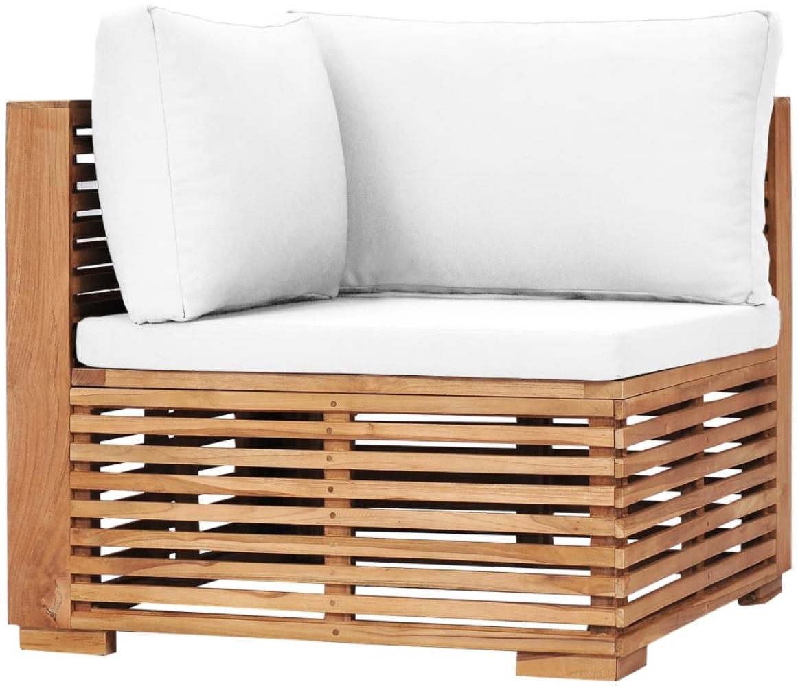 vidaXL Garten-Ecksofa mit Cremeweißer Auflage Massivholz Teak 49375 Bild 1