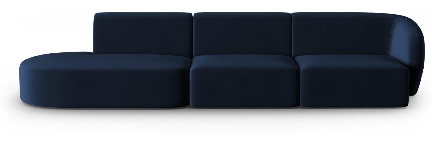 Micadoni Modulares Sofa Shane 4-Sitzer Links Samtstoff Königsblau Bild 1