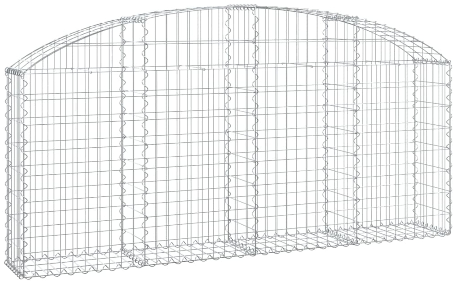 vidaXL Gabione mit Hochbogen 200x30x80/100 cm Verzinktes Eisen 153464 Bild 1