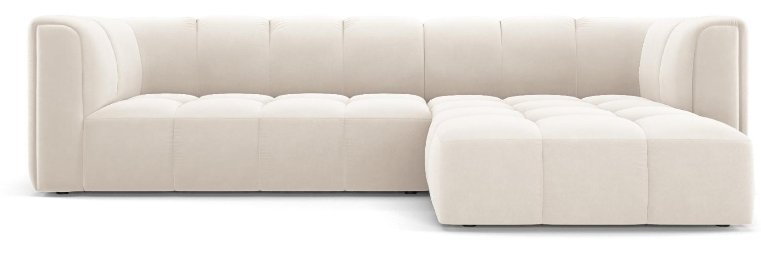 Micadoni Modulares Ecksofa Serena 3-Sitzer Rechts Samtstoff Hellbeige Bild 1