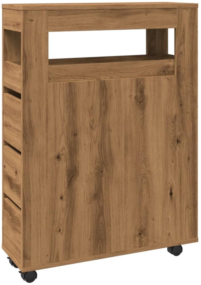 vidaXL Badschrank Schmal mit Rollen Artisan-Eiche Holzwerkstoff 855276 Bild 1