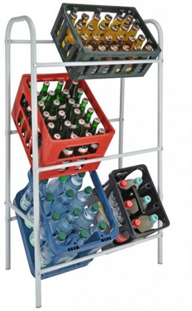 Getränkekistenregal für 6 Kisten, Flaschenregal, Kistenständer, weiß Bild 1