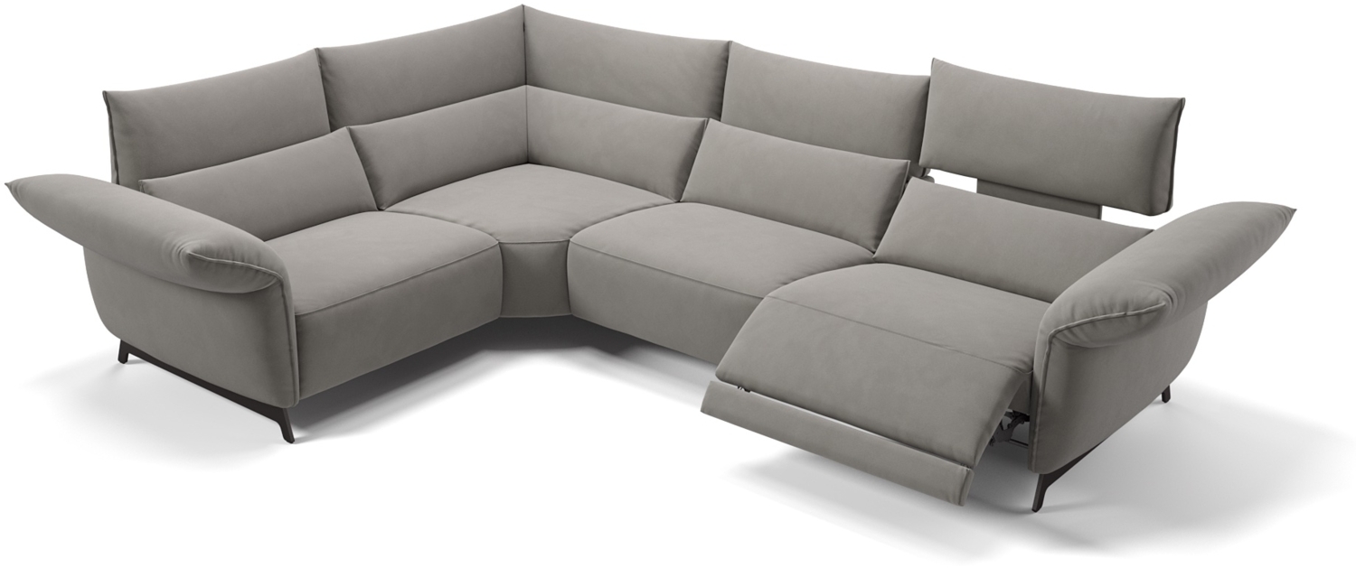 Sofanella Ecksofa CUNEO Eckcouch Stoff Stoffsofa in Hellgrau Bild 1