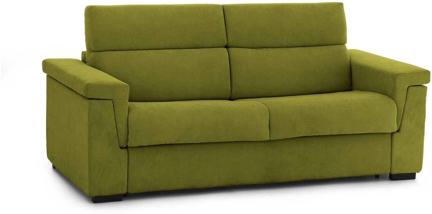 Dmora 3-Sitzer Schlafsofa Nus, Schlafsofa fürs Wohnzimmer, gepolstert, abnehmbar, 100 % Made in Italy-Qualität, 225x95 h100 cm, Grün Bild 1