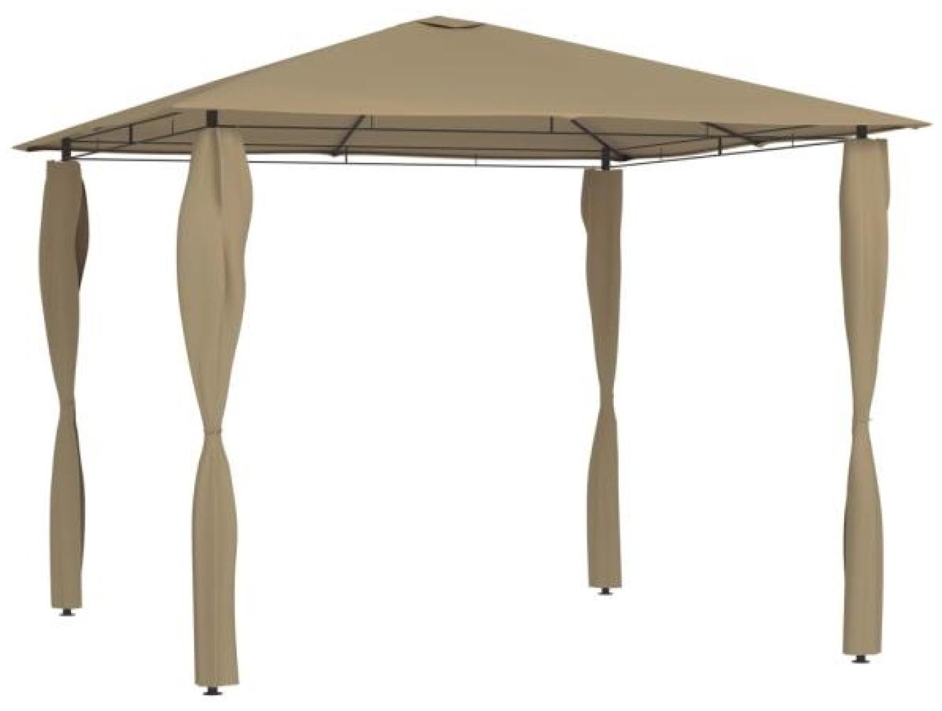 vidaXL Pavillon mit Pfostenabdeckungen 3x3x2,6 m Taupe 160 g/m² 313606 Bild 1