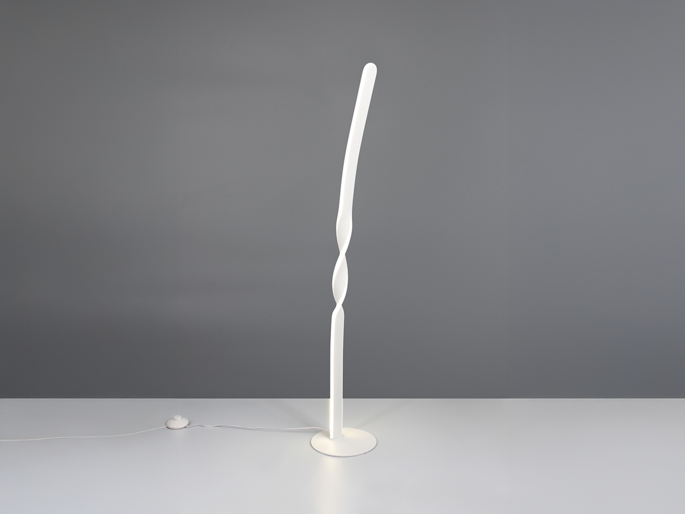 Kleine LED Stehlampe GINKO Metall Weiß, Höhe 110cm Bild 1