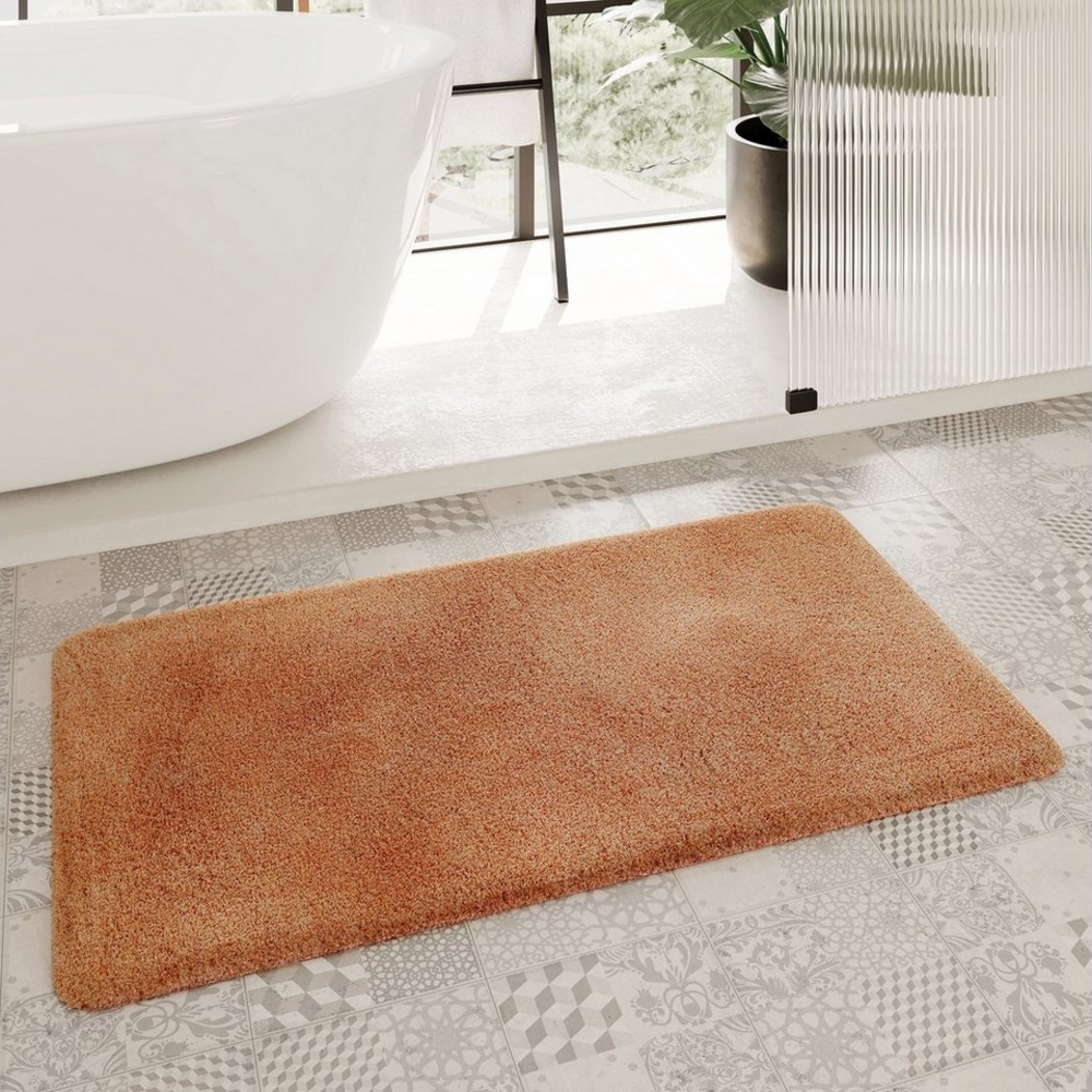 Homie Living Badematte Porto Azzurro, Höhe 30 mm, rutschhemmend beschichtet, fußbodenheizungsgeeignet, schnell trocknend, Polyester, rechteckig, Badteppich, uni, rechteckig & rund, waschbar, Badezimmerteppich Bild 1