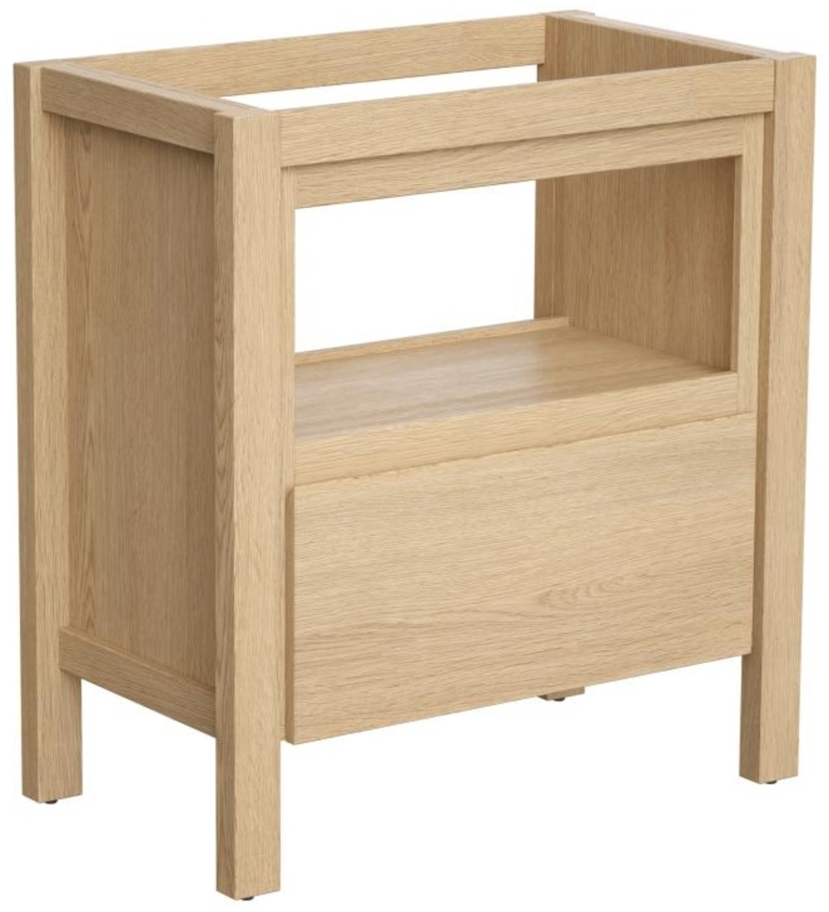 Vente-unique - Waschbeckenunterschrank mit Ablagefach - 80 cm - Eichenholzfurnier - COSMOTI Bild 1