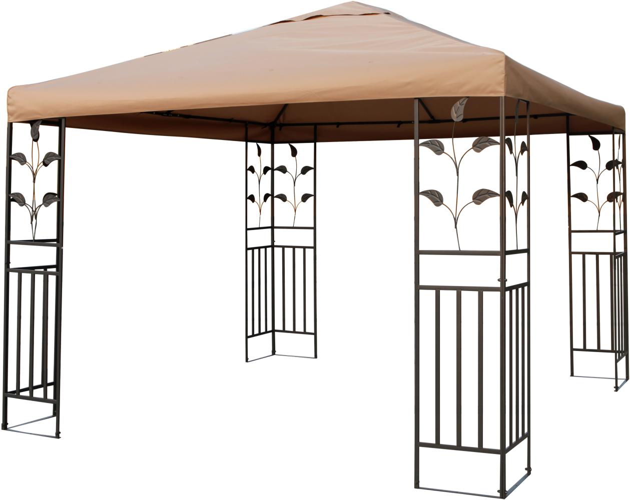 Metallpavillon 3x3 m Pavillon Pergola Gartenpavillon Partyzelt Festzelt stabil taupe Bild 1