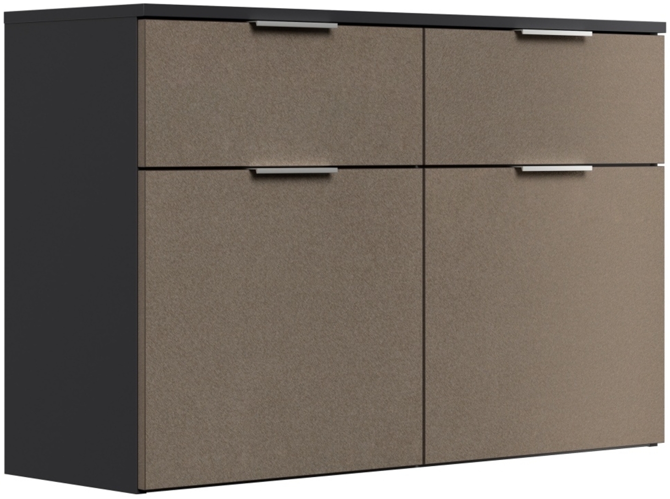 Schuhschrank Domus-M hängend 2 Softeinzüge 2 Klappen 8 Paar Sand : Sand / Grafit Bild 1