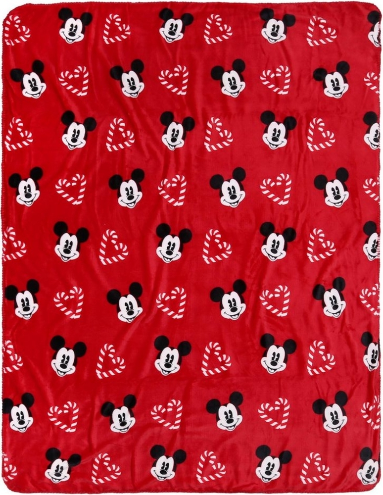 Wolldecke Mickey Maus Disney Weihnachtsdecke/Bettdecke rot 120x150cm, Sarcia. eu Bild 1