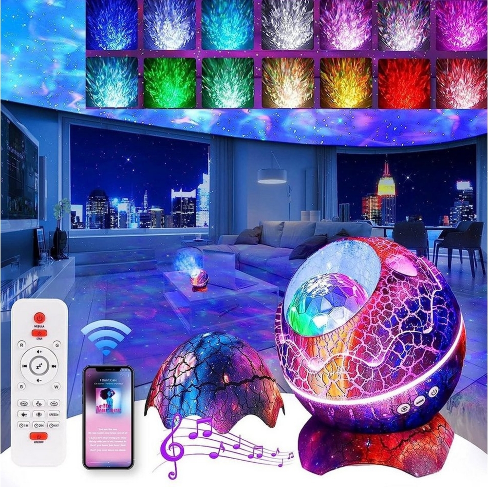MUPOO LED Nachtlicht LED Sternenhimmel Projektor,Galaxy Planetarium mit Fernbedienung, Bluetooth-Lautsprecher & Timer, Bluetooth-Lautsprecher,14 Farben, für Kinder Erwachsene Deko Bild 1