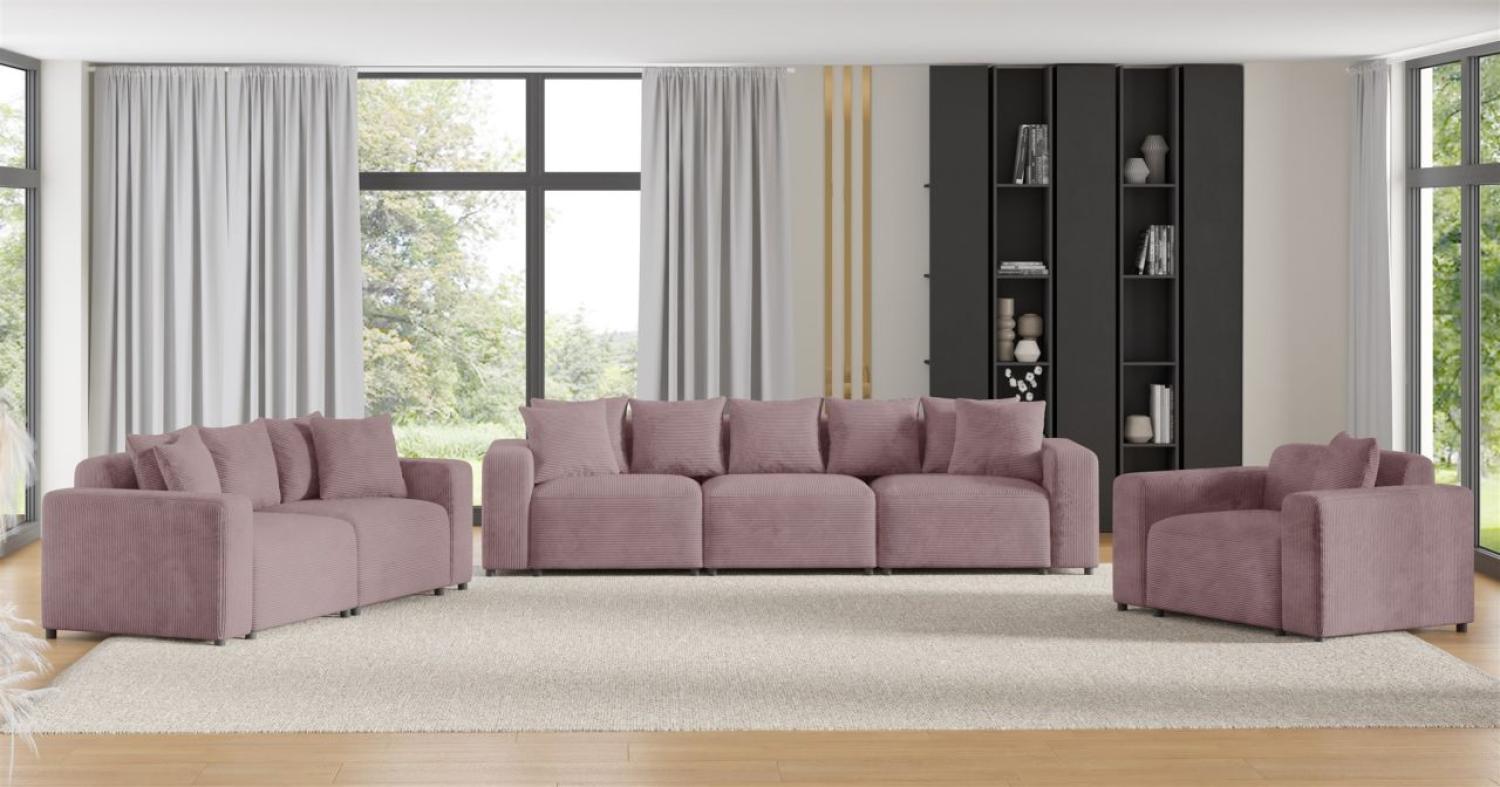 Sofaset Designersofas MEGAN 3-2-1 in Stoff Poso Altrosa Bild 1