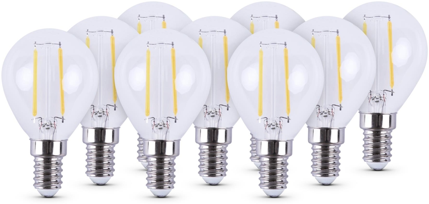 LED Glühbirne Warmweiß E14, Leuchtmittel - Glühlampe 2700K (3er - 9er Pack) Birnenform Energiesparlampe, 15.000 Stunden Lebensdauer, 2 Watt 9er Pack Bild 1